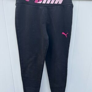 Puma Black and Pink Leggings with Elastic Waistband